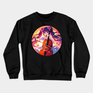 cello anime girl Crewneck Sweatshirt